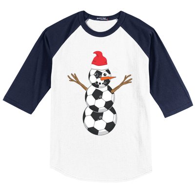 Funny Soccer Ball Snow Sport Lover Gift Christmas Holiday Great Gift Baseball Sleeve Shirt