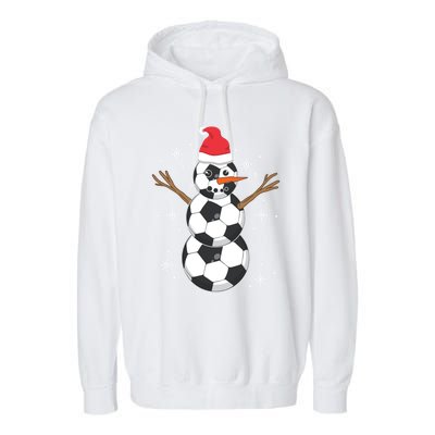 Funny Soccer Ball Snow Sport Lover Gift Christmas Holiday Great Gift Garment-Dyed Fleece Hoodie