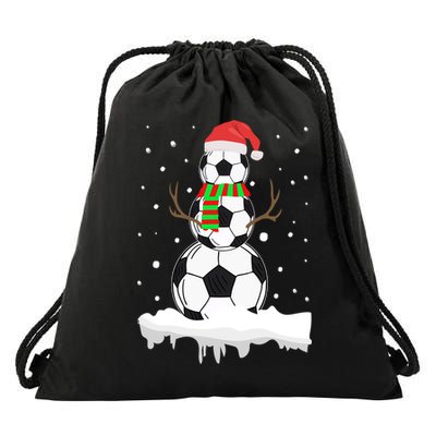 Funny Soccer Ball Snow Sport Lover Gift Christmas Holiday Cool Gift Drawstring Bag