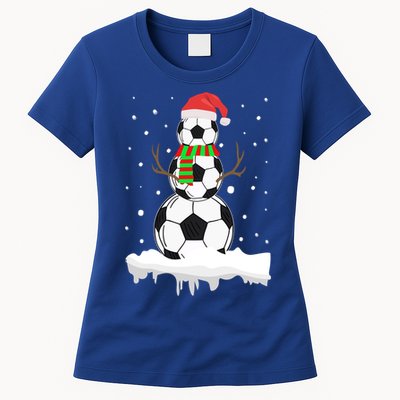 Funny Soccer Ball Snow Sport Lover Gift Christmas Holiday Cool Gift Womens T-Shirt