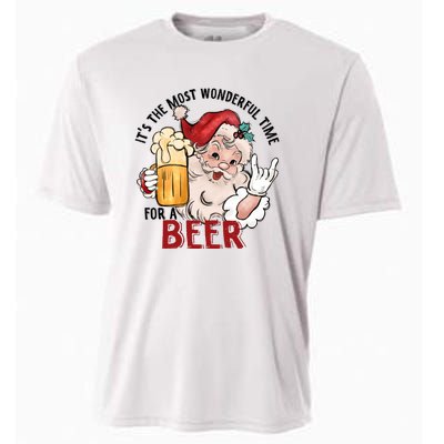 Funny Santa Beer Cooling Performance Crew T-Shirt