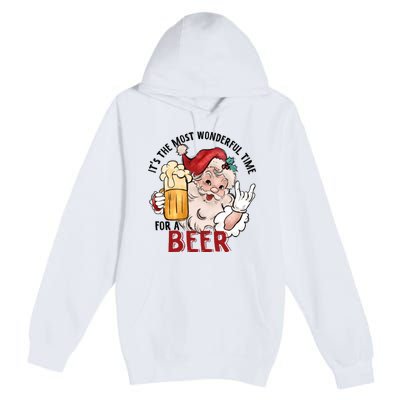 Funny Santa Beer Premium Pullover Hoodie