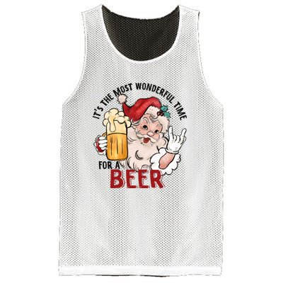 Funny Santa Beer Mesh Reversible Basketball Jersey Tank