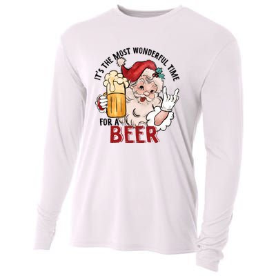 Funny Santa Beer Cooling Performance Long Sleeve Crew