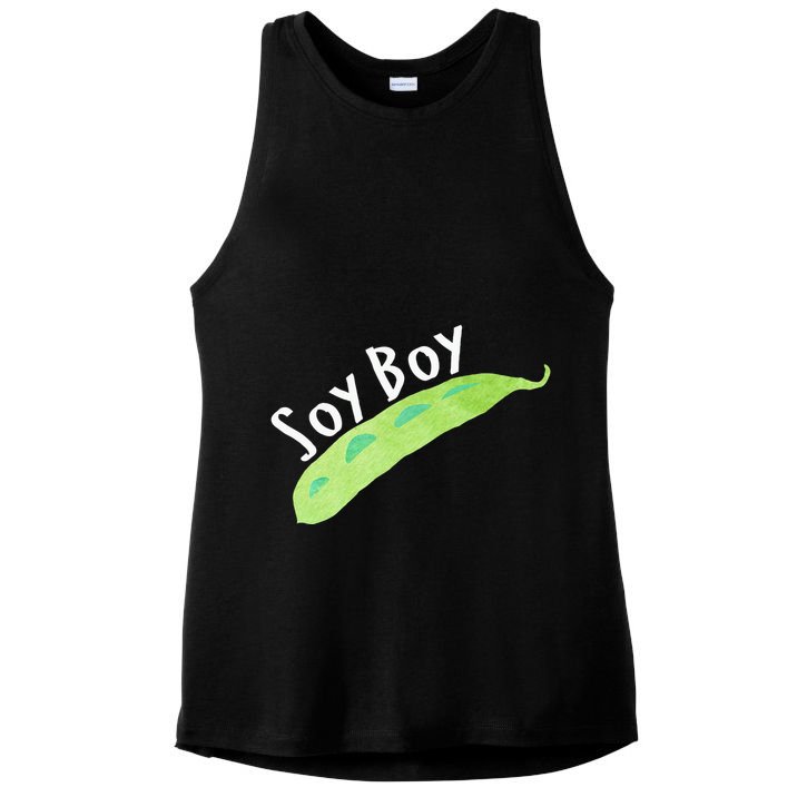 Funny Soy Boy Liberal Vegan Vegetarian Ladies PosiCharge Tri-Blend Wicking Tank