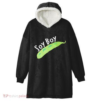 Funny Soy Boy Liberal Vegan Vegetarian Hooded Wearable Blanket