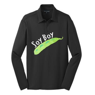 Funny Soy Boy Liberal Vegan Vegetarian Silk Touch Performance Long Sleeve Polo