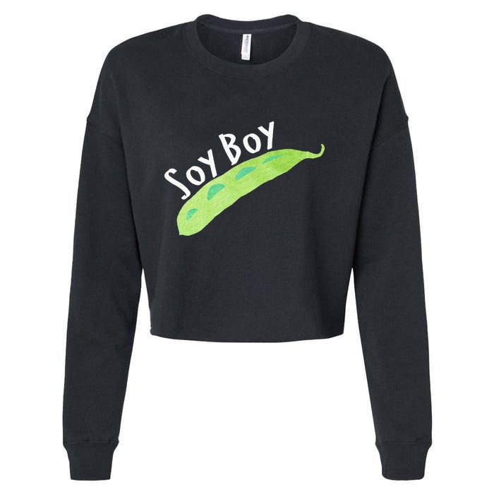 Funny Soy Boy Liberal Vegan Vegetarian Cropped Pullover Crew