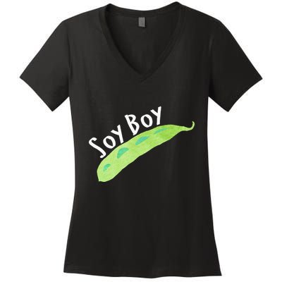 Funny Soy Boy Liberal Vegan Vegetarian Women's V-Neck T-Shirt