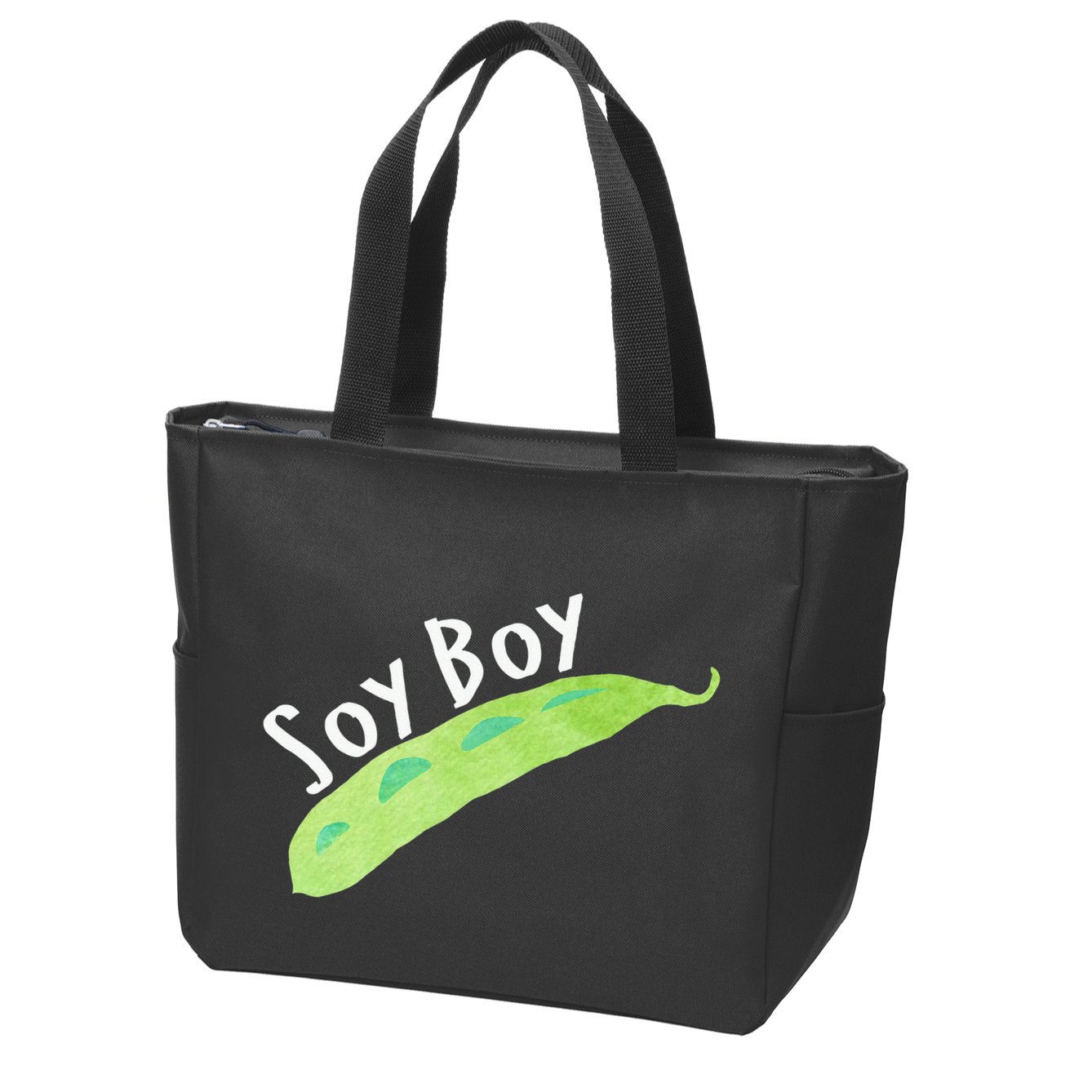 Funny Soy Boy Liberal Vegan Vegetarian Zip Tote Bag
