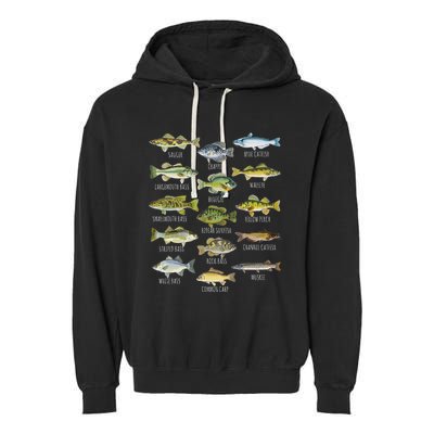 Fish Species Biology Types Of Freshwater Fish Fishing Garment-Dyed Fleece Hoodie