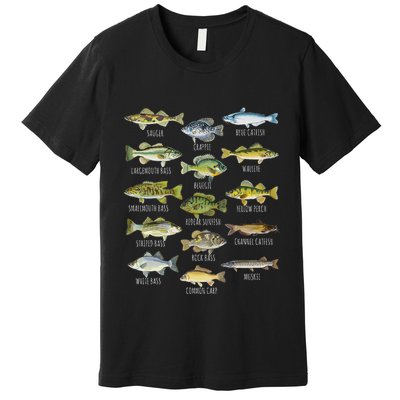 Fish Species Biology Types Of Freshwater Fish Fishing Premium T-Shirt