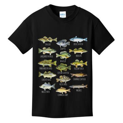 Fish Species Biology Types Of Freshwater Fish Fishing Kids T-Shirt