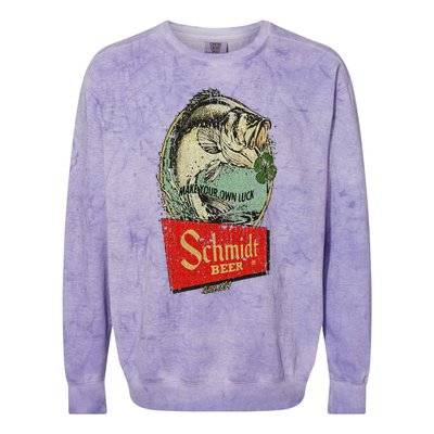 Fishing Schmidt Beer Make Your Own Luck 1894 Vintage Colorblast Crewneck Sweatshirt