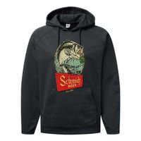 Fishing Schmidt Beer Make Your Own Luck 1894 Vintage Performance Fleece Hoodie