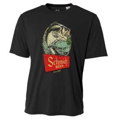 Fishing Schmidt Beer Make Your Own Luck 1894 Vintage Cooling Performance Crew T-Shirt