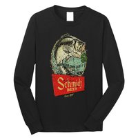 Fishing Schmidt Beer Make Your Own Luck 1894 Vintage Long Sleeve Shirt