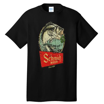 Fishing Schmidt Beer Make Your Own Luck 1894 Vintage Tall T-Shirt