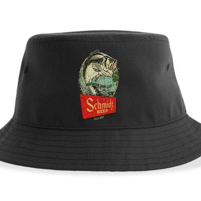 Fishing Schmidt Beer Make Your Own Luck 1894 Vintage Sustainable Bucket Hat