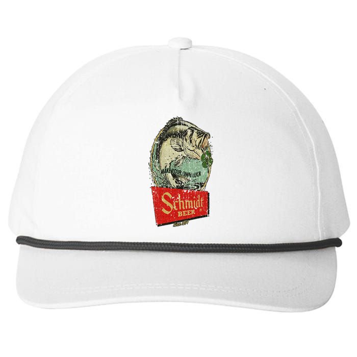 Fishing Schmidt Beer Make Your Own Luck 1894 Vintage Snapback Five-Panel Rope Hat