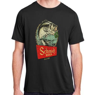 Fishing Schmidt Beer Make Your Own Luck 1894 Vintage Adult ChromaSoft Performance T-Shirt