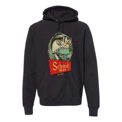 Fishing Schmidt Beer Make Your Own Luck 1894 Vintage Premium Hoodie