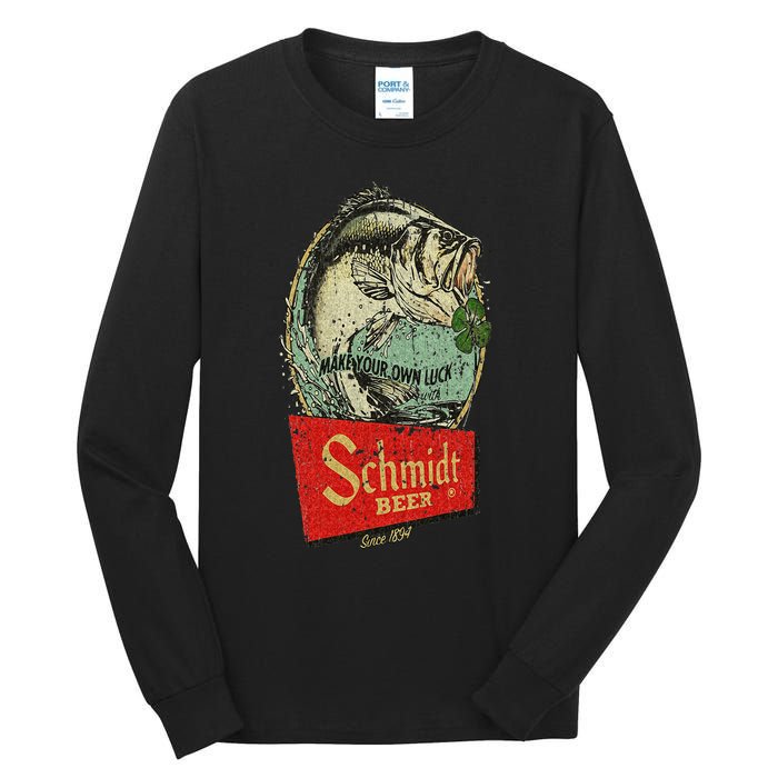 Fishing Schmidt Beer Make Your Own Luck 1894 Vintage Tall Long Sleeve T-Shirt