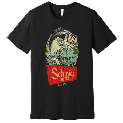 Fishing Schmidt Beer Make Your Own Luck 1894 Vintage Premium T-Shirt