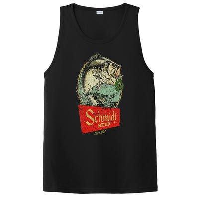 Fishing Schmidt Beer Make Your Own Luck 1894 Vintage PosiCharge Competitor Tank