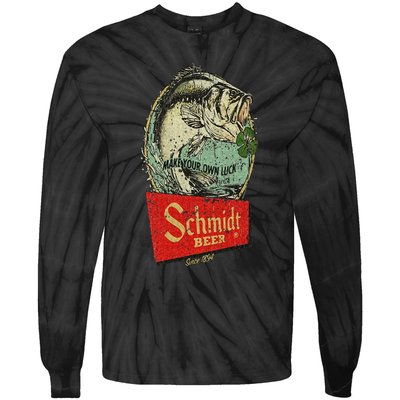 Fishing Schmidt Beer Make Your Own Luck 1894 Vintage Tie-Dye Long Sleeve Shirt