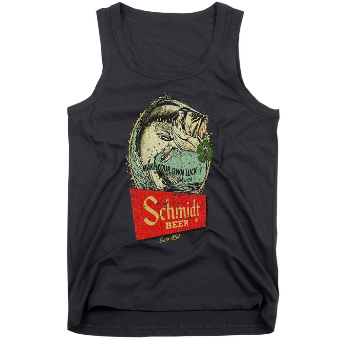 Fishing Schmidt Beer Make Your Own Luck 1894 Vintage Tank Top