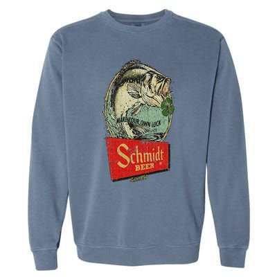 Fishing Schmidt Beer Make Your Own Luck 1894 Vintage Garment-Dyed Sweatshirt