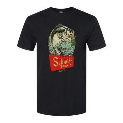 Fishing Schmidt Beer Make Your Own Luck 1894 Vintage Softstyle CVC T-Shirt