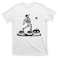 Funny Skeleton Baseball Player Halloween Women T-Shirt