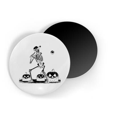 Funny Skeleton Baseball Player Halloween Women Magnet