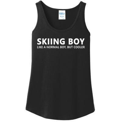 Funny Ski Boy Skiing Boy Ladies Essential Tank