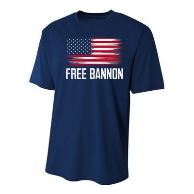 Free Steve Bannon Youth Performance Sprint T-Shirt
