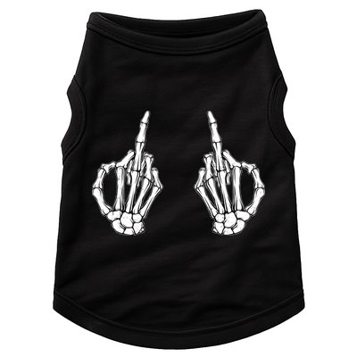 Funny Skeleton Bones Middle Finger Hands Doggie Tank