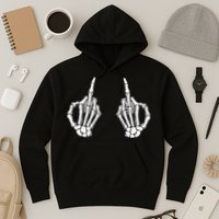 Funny Skeleton Bones Middle Finger Hands Hoodie