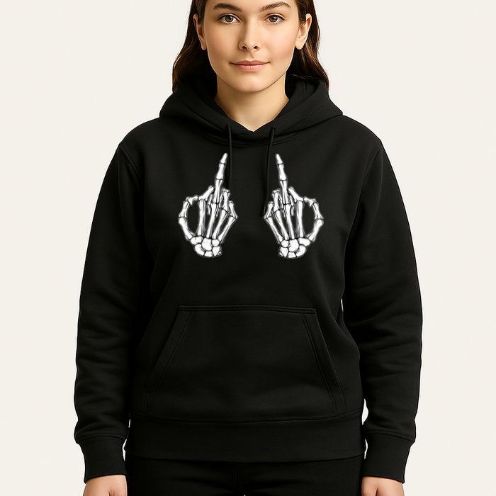 Funny Skeleton Bones Middle Finger Hands Hoodie