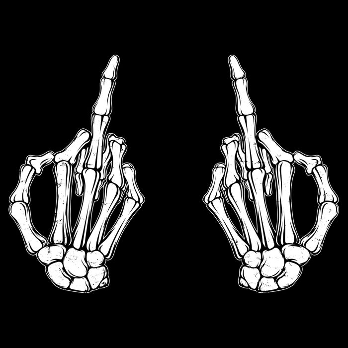 Funny Skeleton Bones Middle Finger Hands Mug