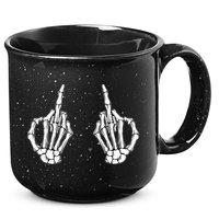 Funny Skeleton Bones Middle Finger Hands 15oz Campfire Ceramic Mug