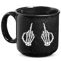 Funny Skeleton Bones Middle Finger Hands 15oz Campfire Ceramic Mug