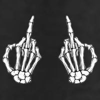Funny Skeleton Bones Middle Finger Hands Beanie