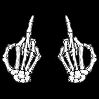Funny Skeleton Bones Middle Finger Hands Ladies Essential Flowy Tank