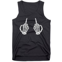 Funny Skeleton Bones Middle Finger Hands Tank Top
