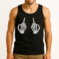 Funny Skeleton Bones Middle Finger Hands Tank Top