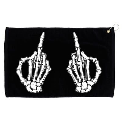 Funny Skeleton Bones Middle Finger Hands Grommeted Golf Towel