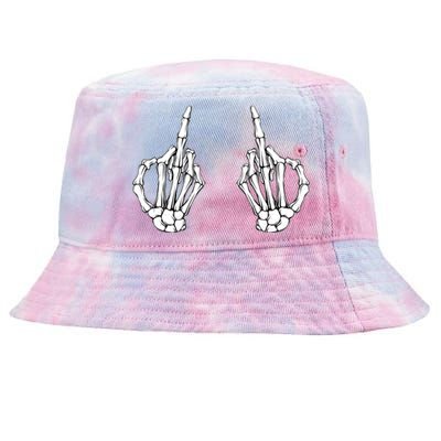 Funny Skeleton Bones Middle Finger Hands Tie-Dyed Bucket Hat