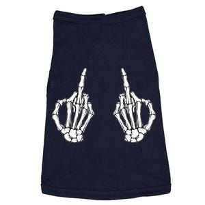 Funny Skeleton Bones Middle Finger Hands Doggie Tank